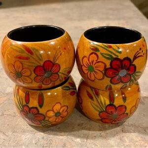 Handcrafted Floral Napkin Rings - Set of 4